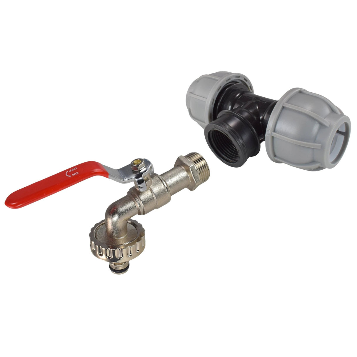 MDPE Tee 32mm and Lever Quick Connect Tap - Armstrong Cheshire