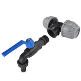 MDPE Tee 32mm and Nylon Garden Tap with Barb Outlet - Armstrong Cheshire