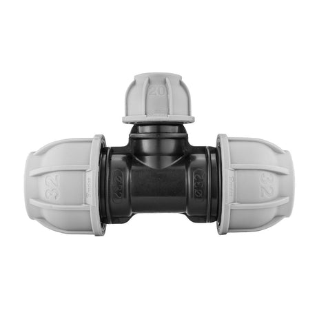 MDPE Tee Reducing 32mm - 20mm - 32mm