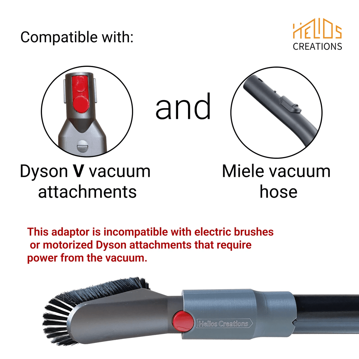 Miele to Dyson Adapter - Use Dyson Accessories with Miele Vacuums by Helios Creations