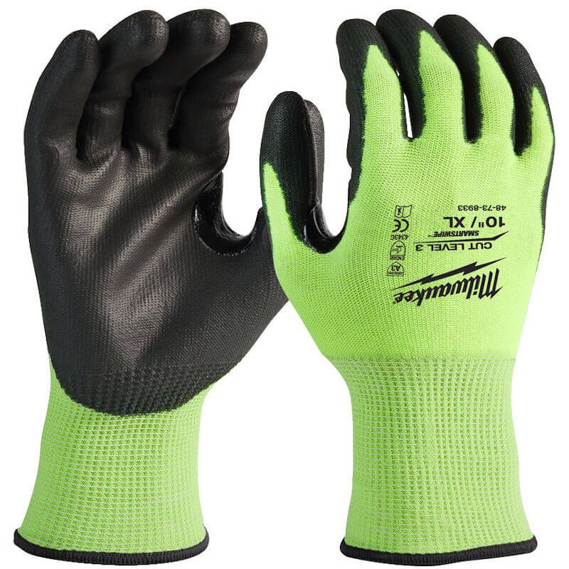 Milwaukee Hi Vis Cut Level 3 Gloves For Electricians And Tradespeople With Enhanced Dexterity And Visibility