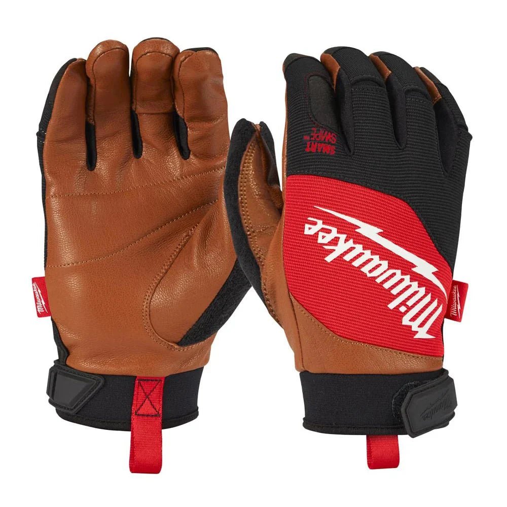 Milwaukee Hybrid Leather Gloves with Smartswipe Touchscreen Usability for Trades