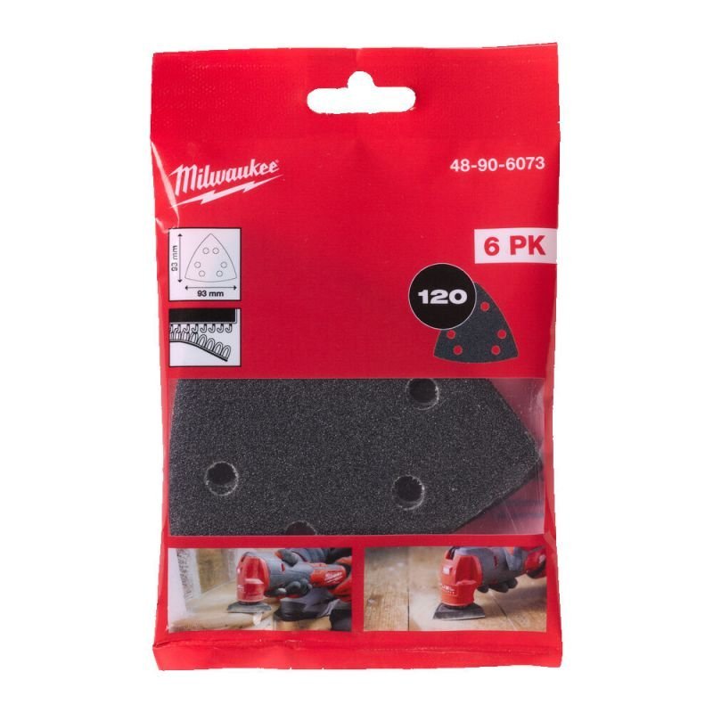 Milwaukee 93x93mm Sanding Paper For Oscillating Multi Tool All Grits Precise Stock Removal