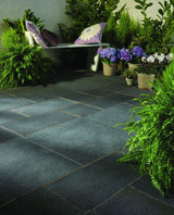 natural limestone patio blue black