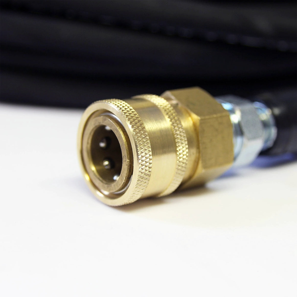 One Quarter Inch Pressure Washer Hose Braided With Three Eighths Inch Male And Female Quick Release 220 Bar 3190 PSI - Armstrong Cheshire