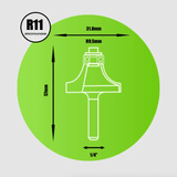 One Quarter Inch Shank Rounding Over Router Cutter 9.5mm Radius Tungsten Carbide Tip 31.8mm Diameter R11 - Armstrong Cheshire