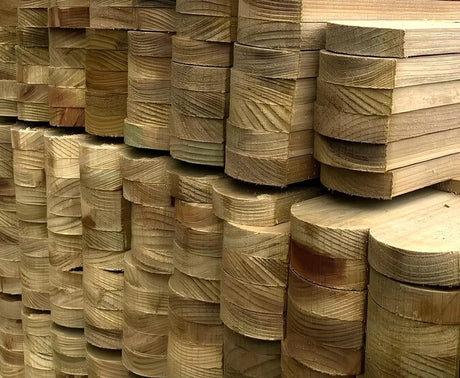 Picket Fencing Slats / Pales Round Top Green Treated Pack 10 - Armstrong Cheshire