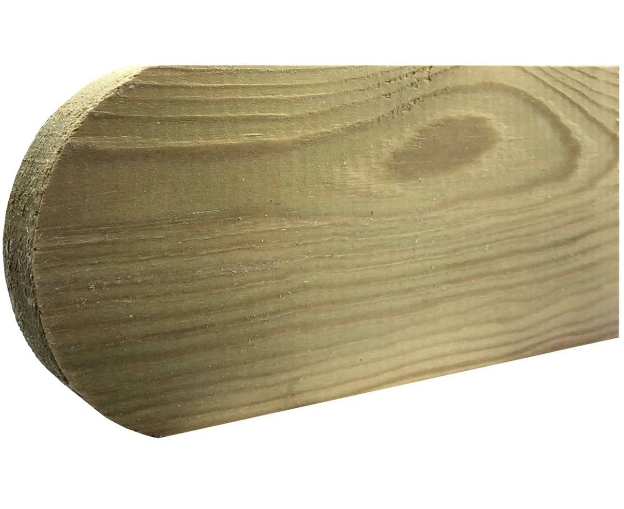 Picket Fencing Slats / Pales Round Top Green Treated Pack 10 - Armstrong Cheshire