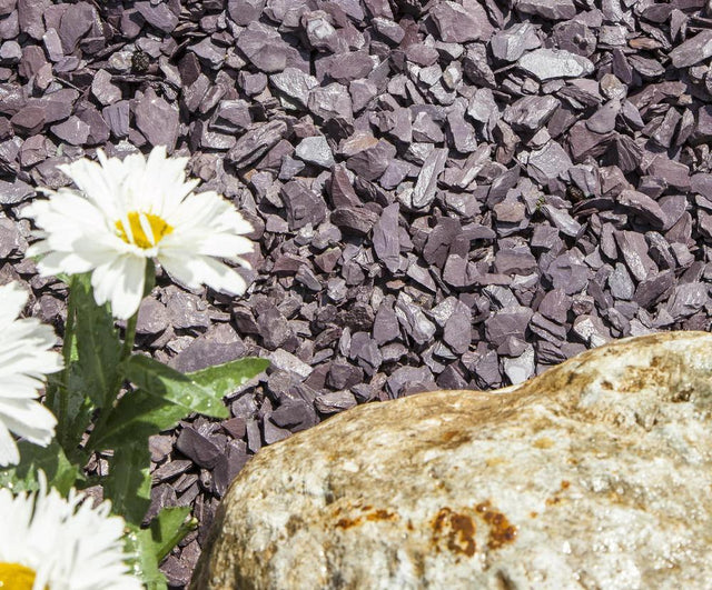 Plum Welsh Slate Chippings 20mm 25/50kg 20kg Bags - Armstrong Cheshire
