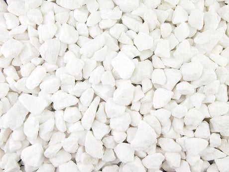 Polar White Spanish Marble Gravel 20mm 25/50 20kg Bags - Armstrong Cheshire