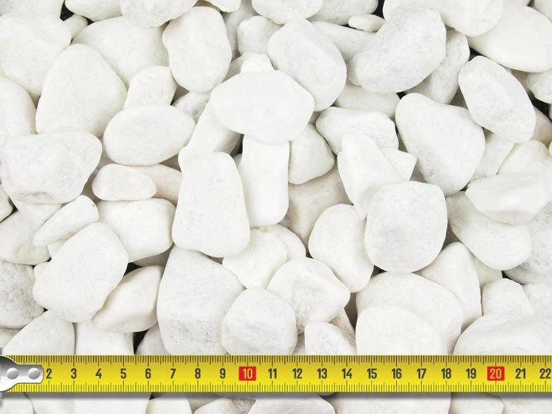 Polar White Spanish Marble Pebbles 20-50mm 25/50 20kg Bags - Armstrong Cheshire