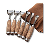 Professional Woodworking Tool Hand-Forged Spoon Carving Gouge Set – 52100 Steel, Ash Handles