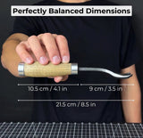 Professional Woodworking Tool Hand-Forged Spoon Carving Gouge Set – 52100 Steel, Ash Handles by CraftoriaShop