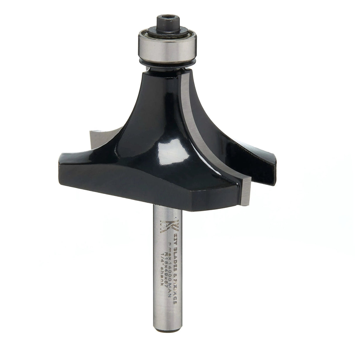 Quarter Inch Shank Tungsten Carbide Rounding Over Router Bit R13 18mm Radius 49mm Diameter 67mm Length - Armstrong Cheshire