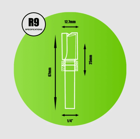 Router Cutter 1/4" x 12mm x 25.4mm Top Bearing Cutter  - R9 - Armstrong Cheshire