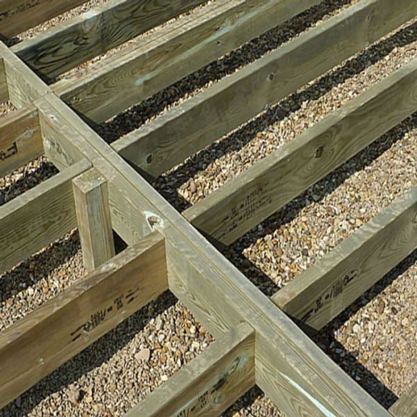 6x2 Timber joists used as a decking frame