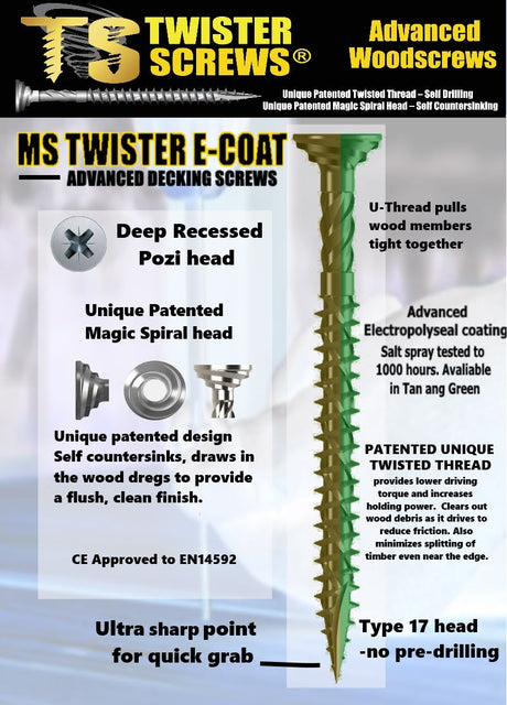 Twister Advanced Decking Screws