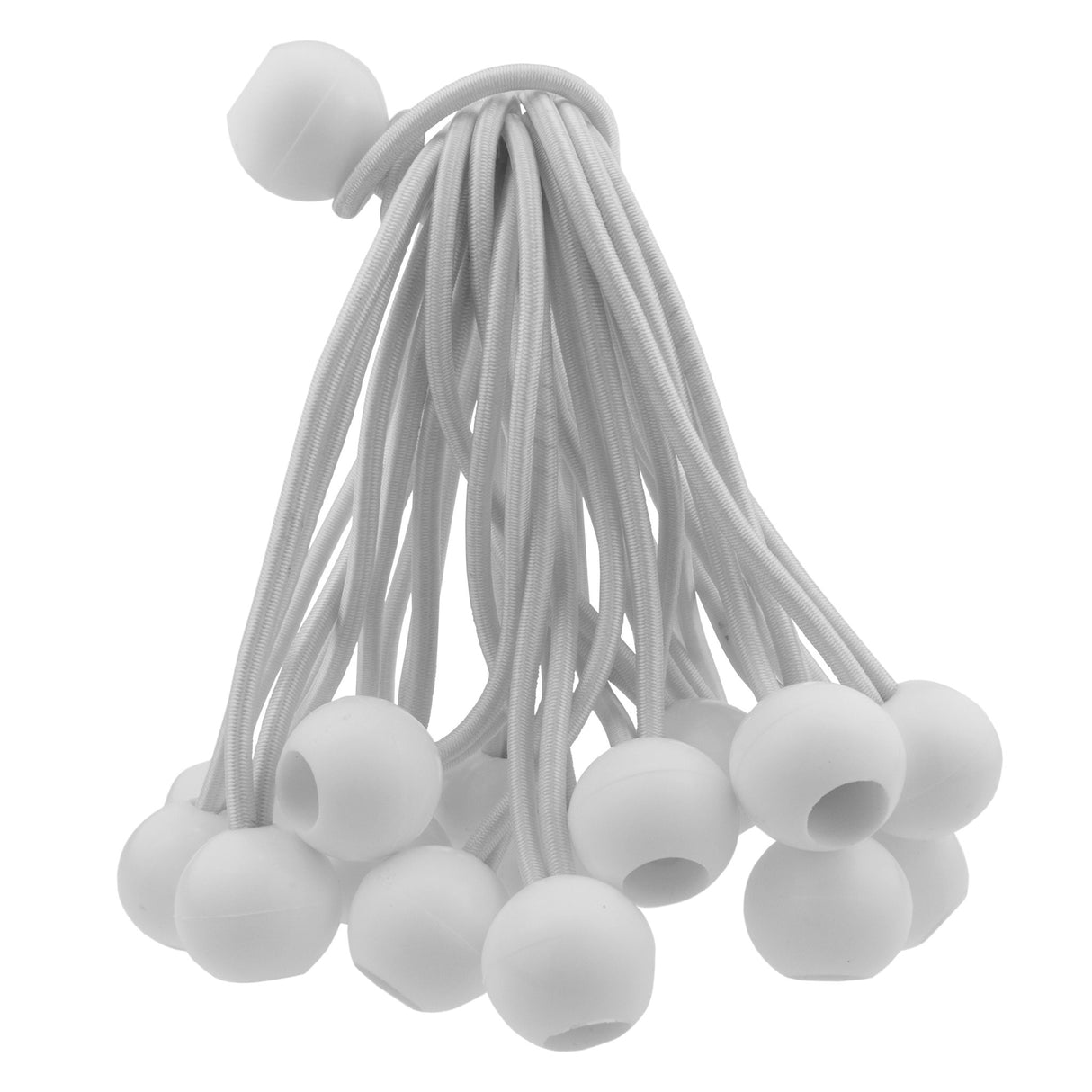 Silver XL-Grade Tarpaulin with 20 x 6" Bungee Balls (White)