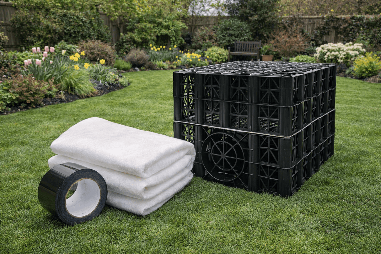 Soakaway Kit Polystorm PSM1A Crate 190L - Geotextile & Joining Tape