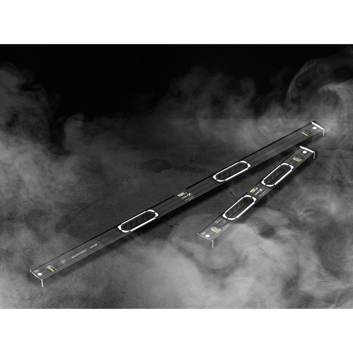 Stabila Dark Shadow 196-2 spirit level set, 122 cm & 61 cm, anthracite matt black finish for professional use.