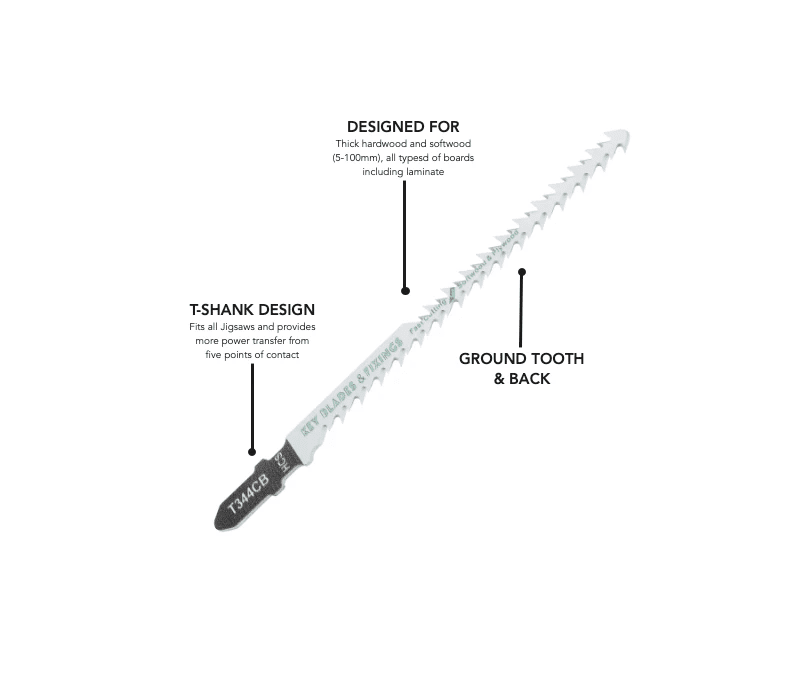 T344CB Double sided Jigsaw Blades - 1211 - Armstrong Cheshire