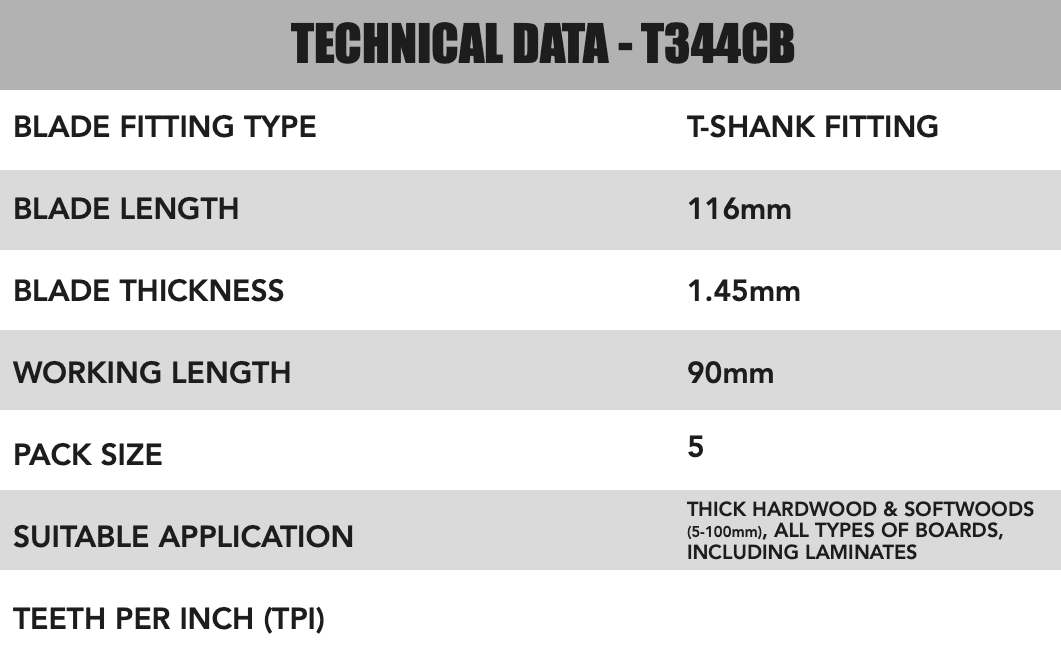 T344CB Double sided Jigsaw Blades - 1211 - Armstrong Cheshire