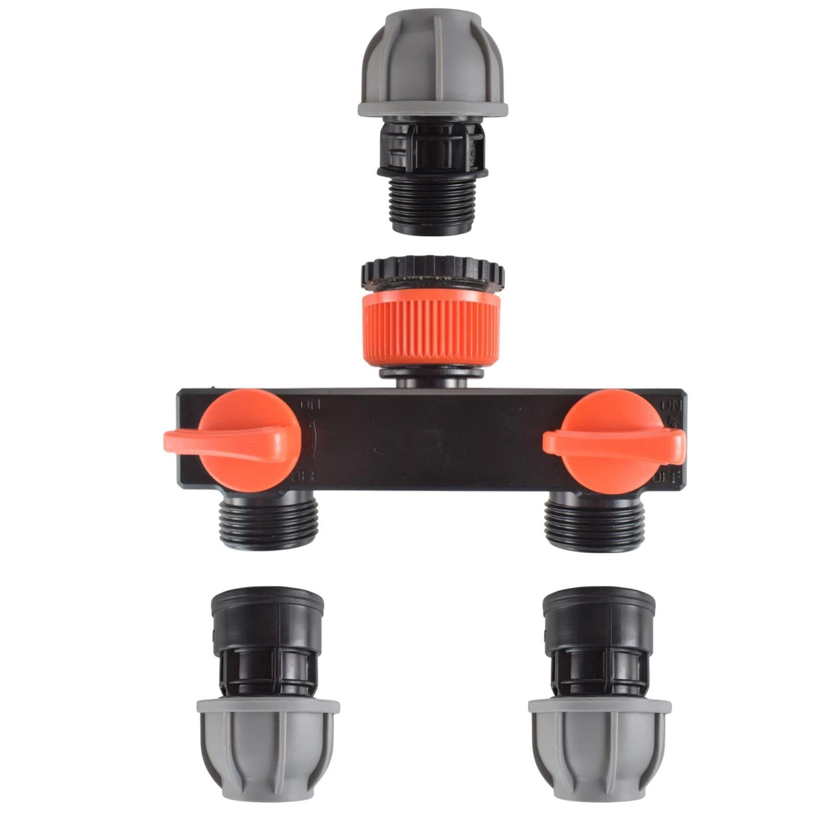 Tap Splitter with Valves and 25mm MDPE Straight Inlet/Outlet Kit - Armstrong Cheshire