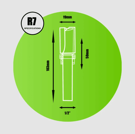 Top Bearing Guided Cutter 1/2" x 19mm x 50mm - R7 - Armstrong Cheshire