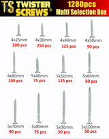 Twister  Zinc-Coated Wood Screws MultiBox 1,280 Piece - Armstrong Cheshire