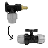 Wall Flange Kit 20mm MDPE + 1/2" Barb Outlet + In Line Valve - Armstrong Cheshire