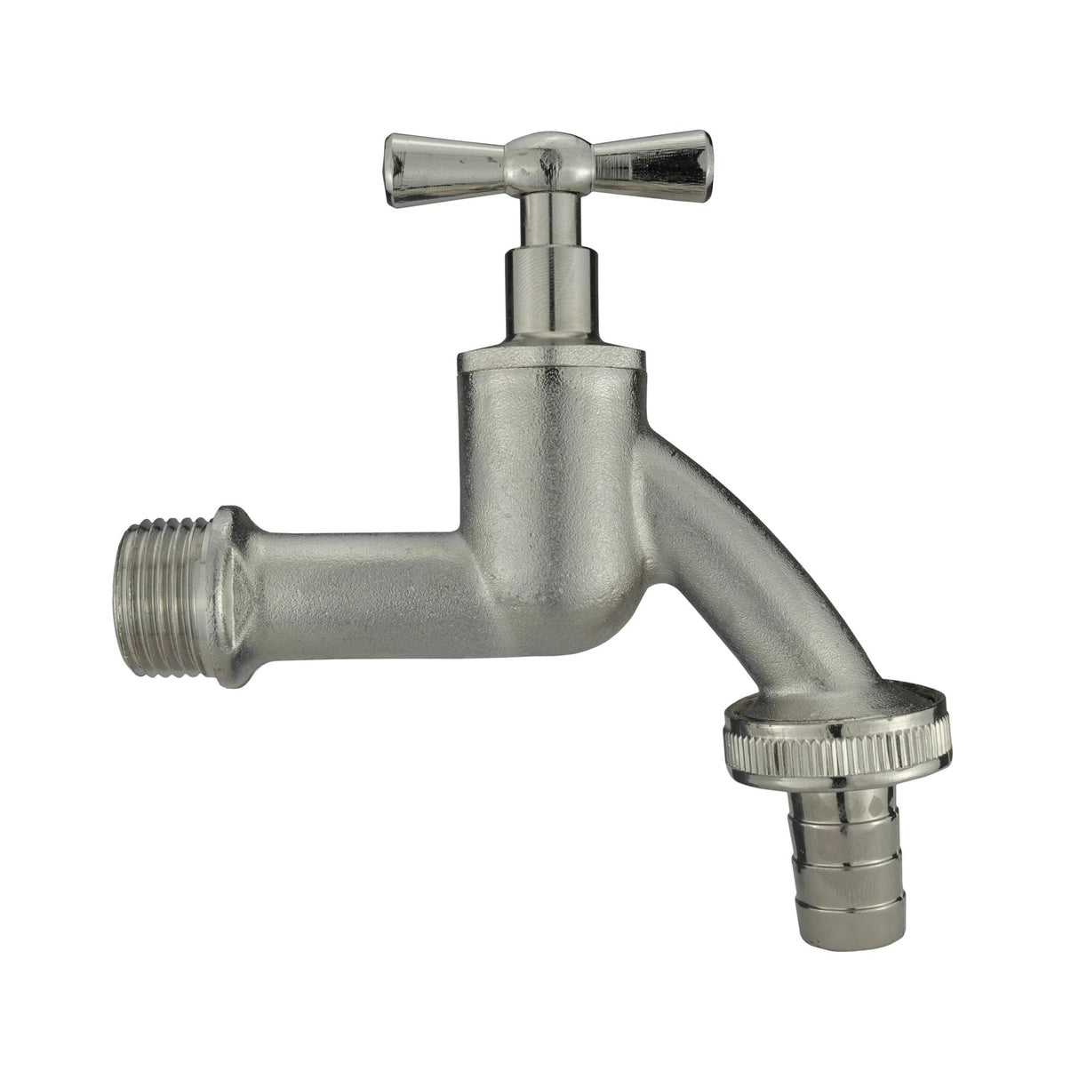 Wall Flange Kit 20mm MDPE + Bib Nickle Tap 1/2" Barb - Armstrong Cheshire
