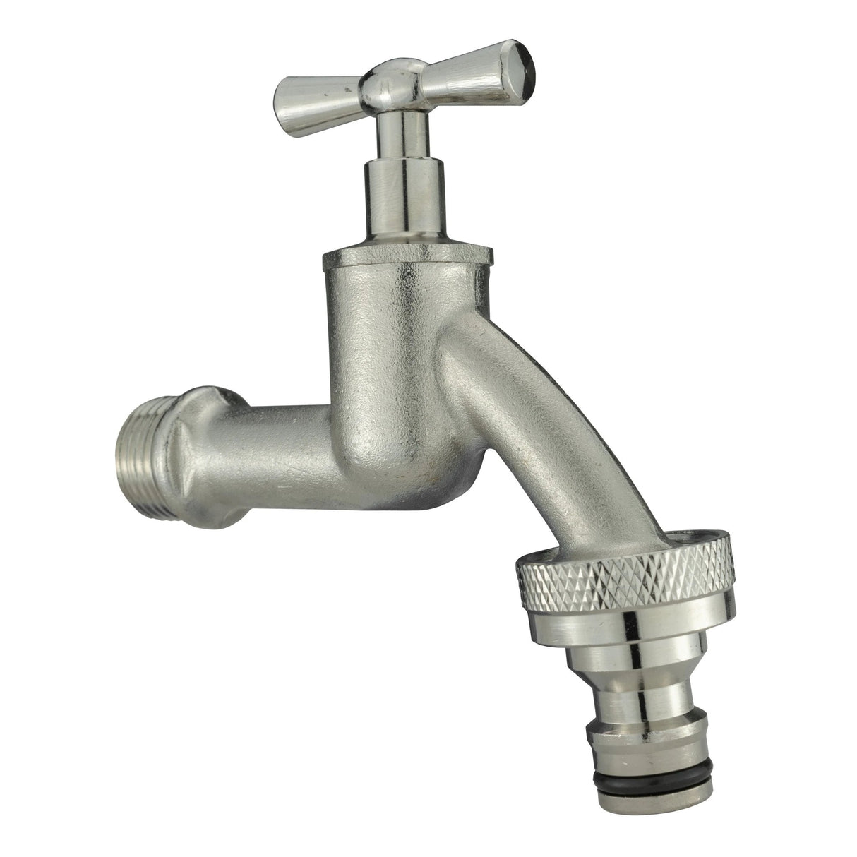 Wall Flange Kit 20mm MDPE + Bib Nickle Tap & Snap On - Armstrong Cheshire
