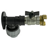 Wall Flange Kit 20mm MDPE + Bib Valve + ½” Geka - Armstrong Cheshire
