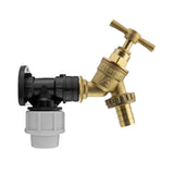 Wall Flange Kit 20mm MDPE - Brass Garden Tap 1/2" Barb - Armstrong Cheshire