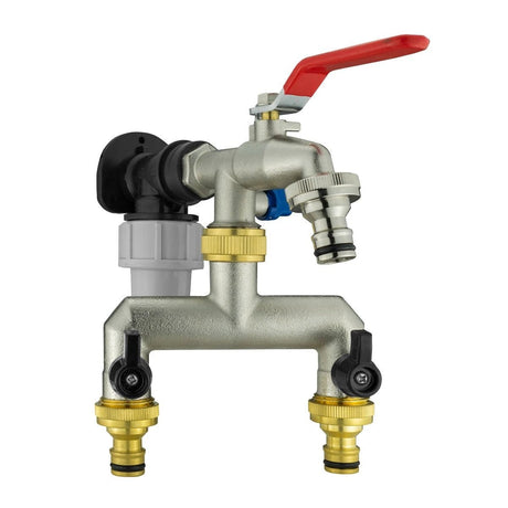 Wall Flange Kit 20mm MDPE - Double Tap with Triple Outlet - Armstrong Cheshire