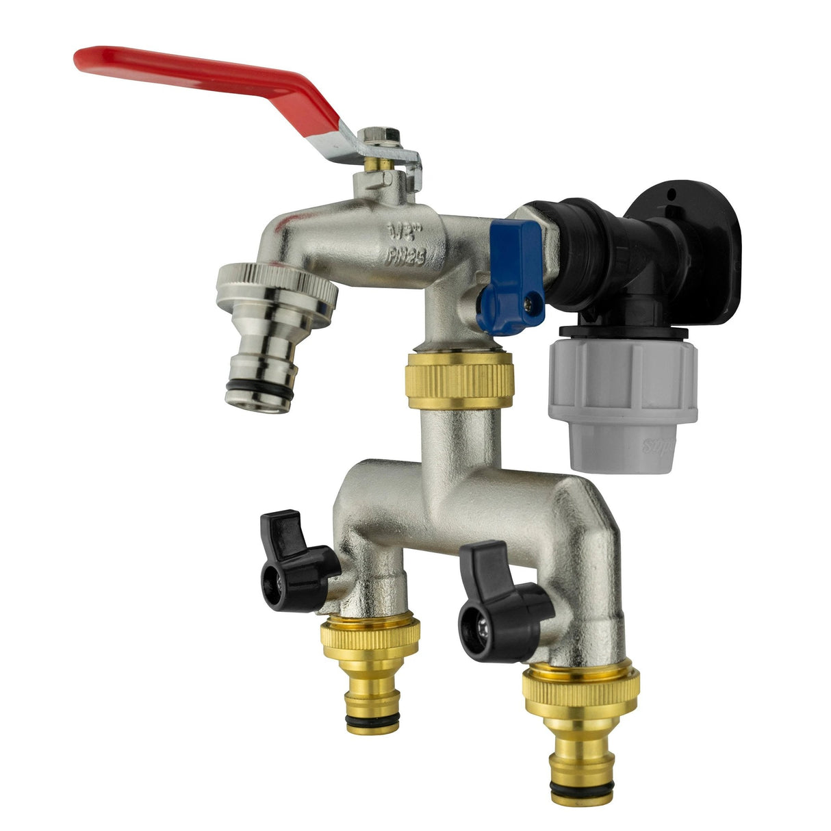 Wall Flange Kit 20mm MDPE - Double Tap with Triple Outlet - Armstrong Cheshire