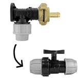Wall Flange Kit 20mm MDPE - Geka & In Line Valve + 1/2"Barb - Armstrong Cheshire
