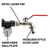 Wall Flange Kit 20mm MDPE - Lever Tap & Snap On - Armstrong Cheshire
