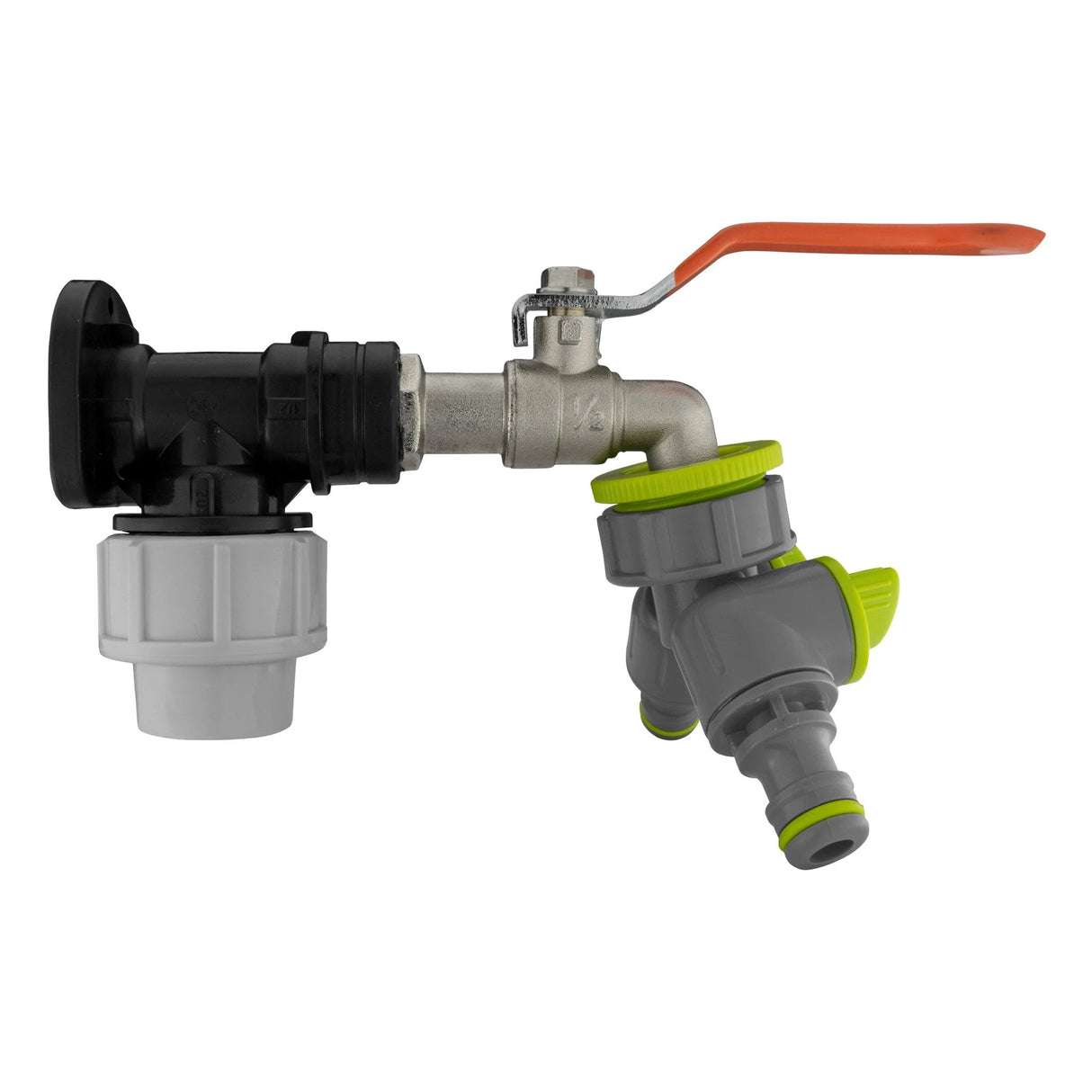 Wall Flange Kit 20mm MDPE - Lever Tap & Two Way Splitter - Armstrong Cheshire