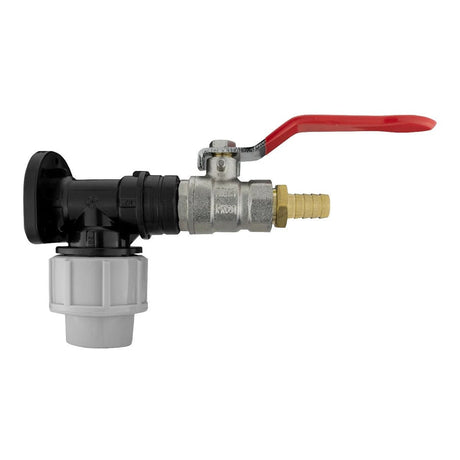 Wall Flange Kit 20mm MDPE - Lever Valve 1/2" Barb - Armstrong Cheshire