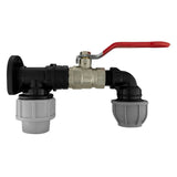 Wall Flange Kit 20mm MDPE - Lever Valve & 20mm MDPE Elbow Outlet - Armstrong Cheshire
