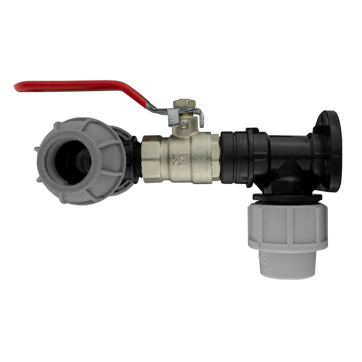 Wall Flange Kit 20mm MDPE - Lever Valve & 20mm MDPE Tee Outlet - Armstrong Cheshire