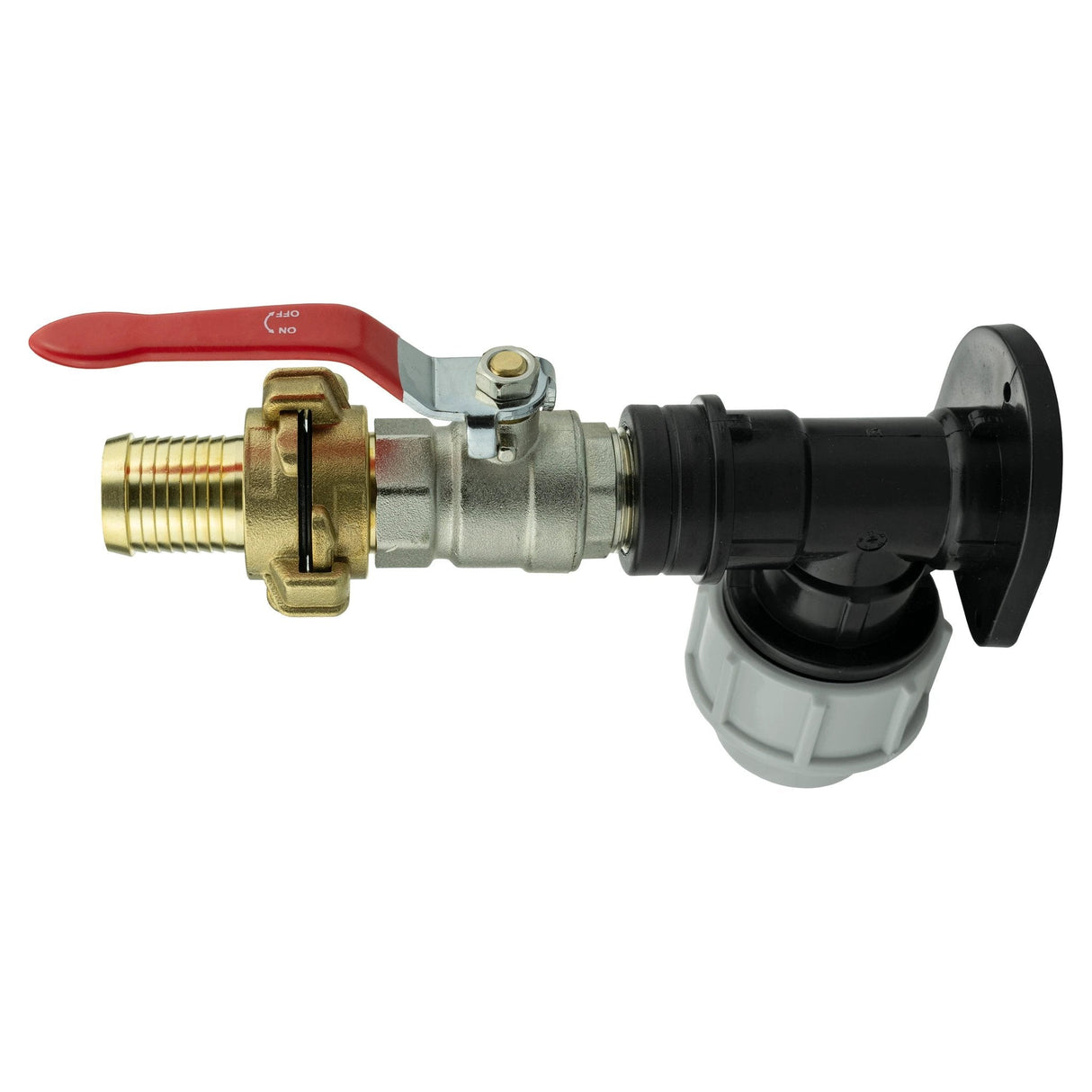 Wall Flange Kit 20mm MDPE + Lever Valve + 25mm Barbed Geka Set - Armstrong Cheshire