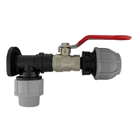 Wall Flange Kit 20mm MDPE - Lever Valve & 25mm MDPE Outlet - Armstrong Cheshire