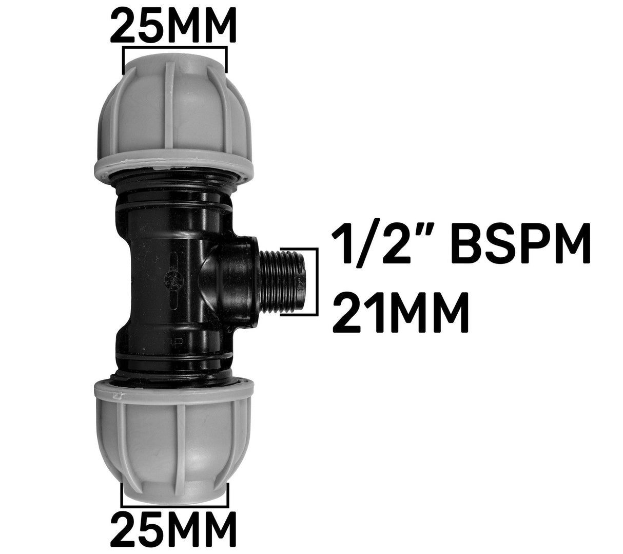 Wall Flange Kit 20mm MDPE - Lever Valve & 25mm MDPE Tee Outlet - Armstrong Cheshire