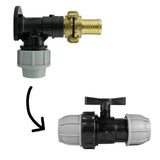 Wall Flange Kit 20mm MDPE + MDPE Valve + Geka ½” + 25mm Geka Hosetail - Armstrong Cheshire