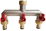 Wall Flange Kit 20mm MDPE + Quick Connect Triple Metal Splitter Tap - Armstrong Cheshire