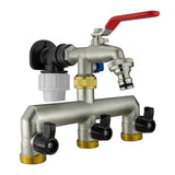 Wall Flange Kit 20mm MDPE + Triple Outlet Metal Splitter Tap - Armstrong Cheshire