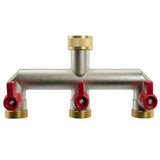 Wall Flange Kit 20mm MDPE + Triple Outlet Metal Splitter Tap - Armstrong Cheshire
