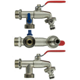 Wall Flange Kit 20mm MDPE + Triple Outlet Metal Splitter Tap - Armstrong Cheshire